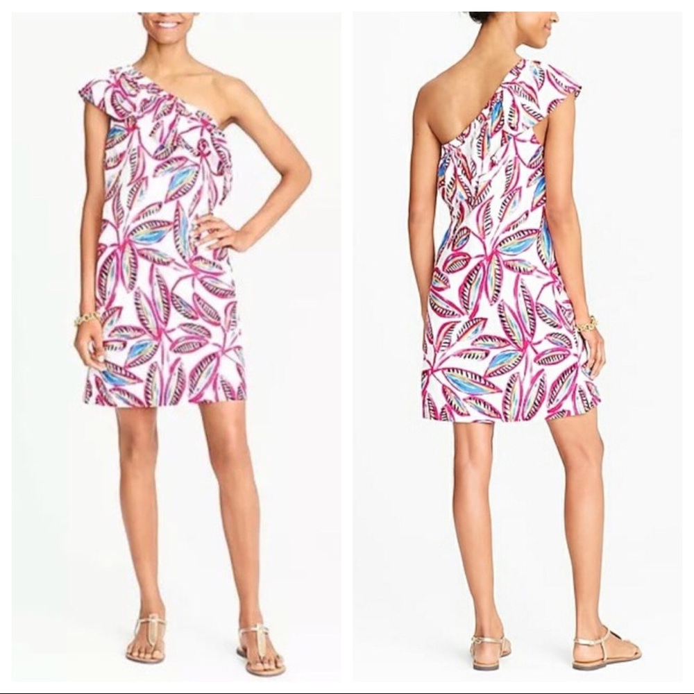 J. Crew Factory one-shoulder linen blend dress XXS Excellent condition